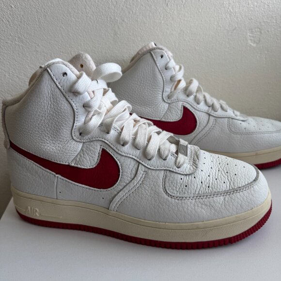 Nike Air Force 1 Mid '07 White University Red Sneakers Size 10 - Picture 3 of 13